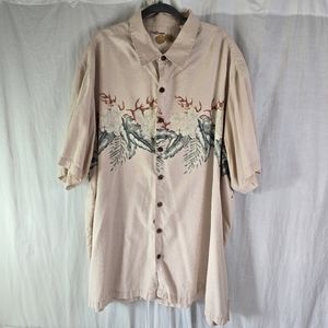 Caribbean mens button front casual short-sleeved  shirt RN103938 size 4X…